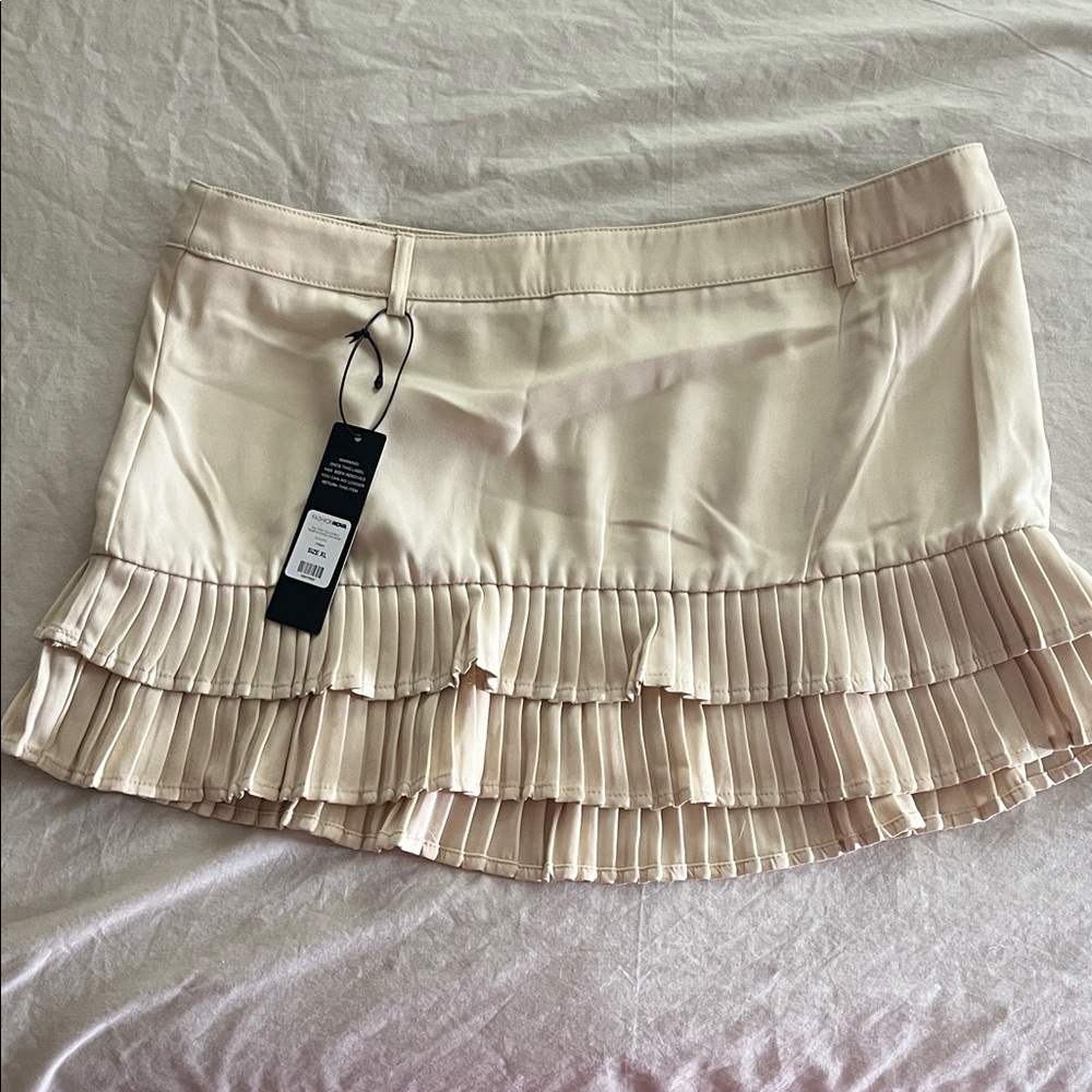 Fashion Nova Layered Cream Mini Skirt